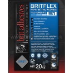 Tile Adhesives Britflex S1 Rapidset white adhesive wall & floor 20kg bag Brit Adhesives